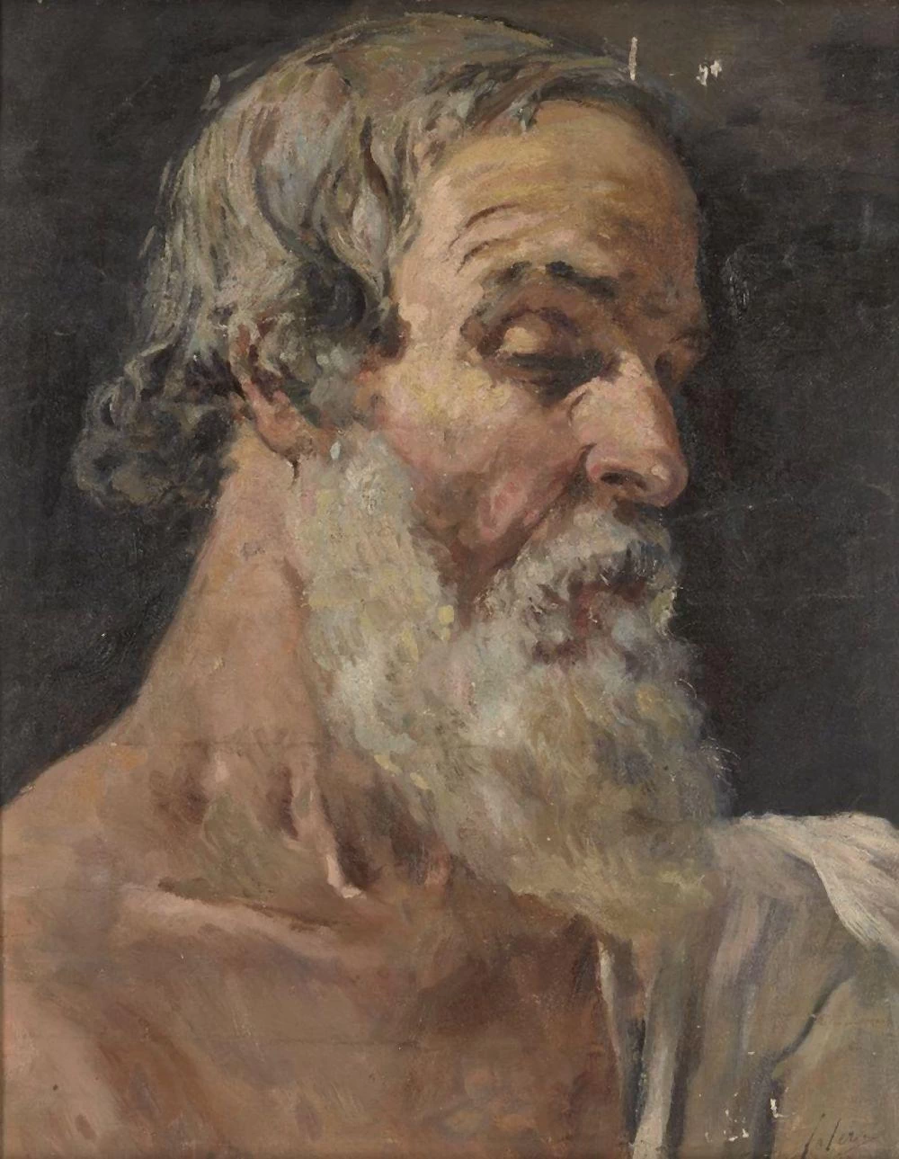 Studio di un uomo barbuto drappeggiato
